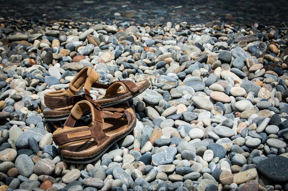 Free Image of Shoes on Rocks 
