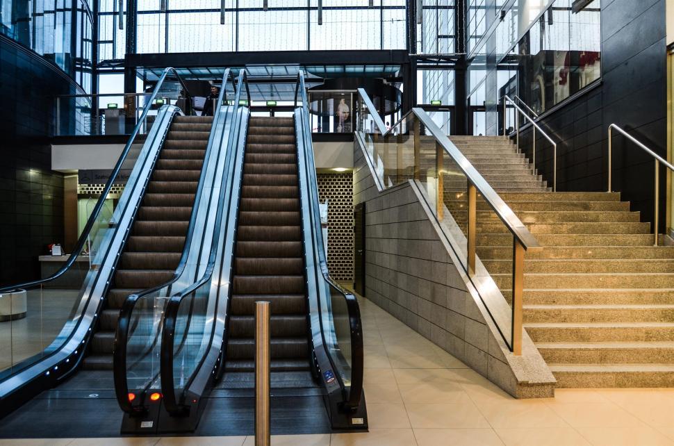 Free Image of Escalator and Stairs in a Modern Building 