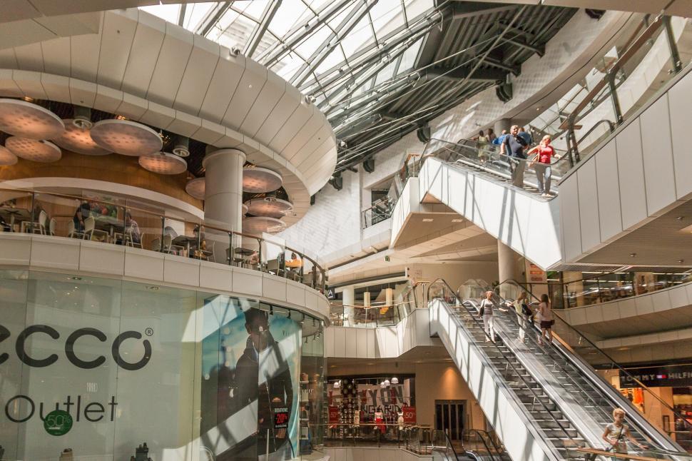 Free Image of Busy Escalator in a Shopping Mall 