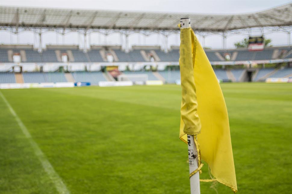 Free Image of Yellow Flag on Soccer Field 