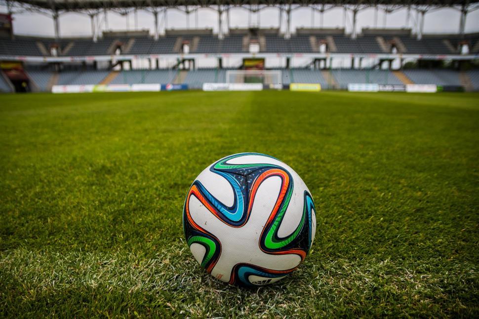 Free Image of Soccer Ball on Green Field 