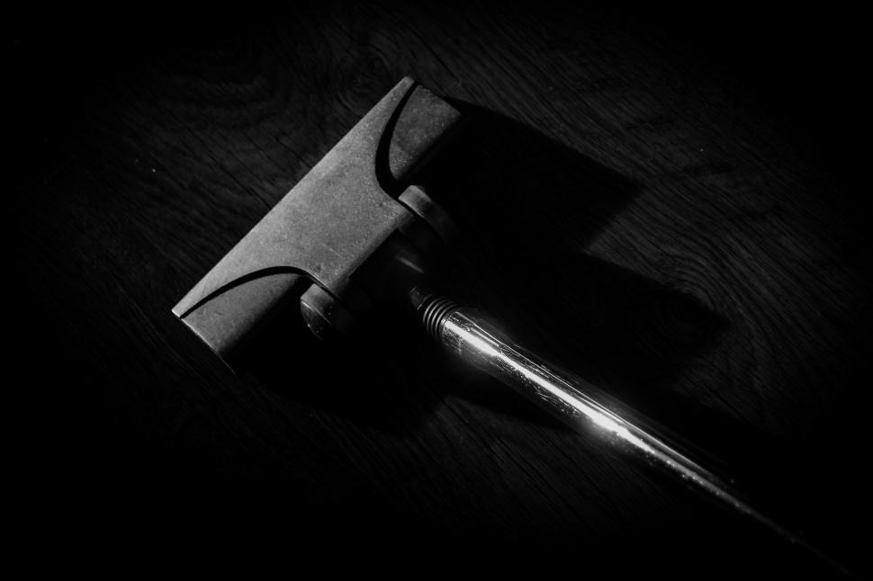 Free Image of Black and White Photo of a Hammer 