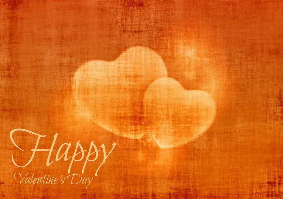 Free Image of Valentines Day Card With Two Hearts 