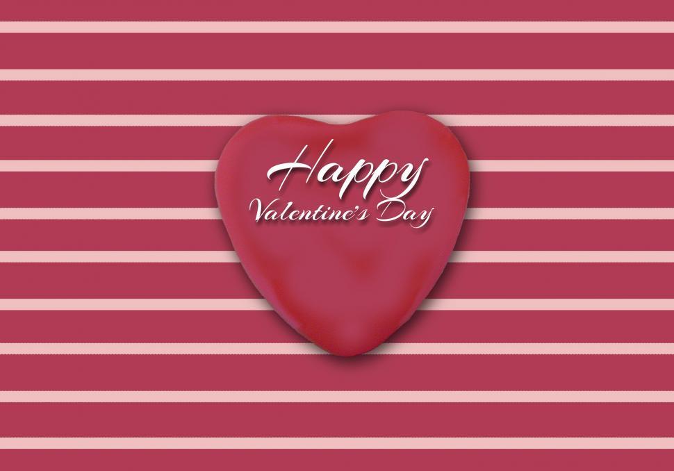 Free Image of Red Heart With Happy Valentines Day Text 