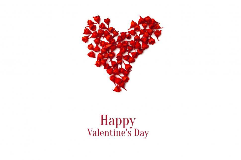 Free Image of Valentines Day Card With Heart Made of Rose Petals 