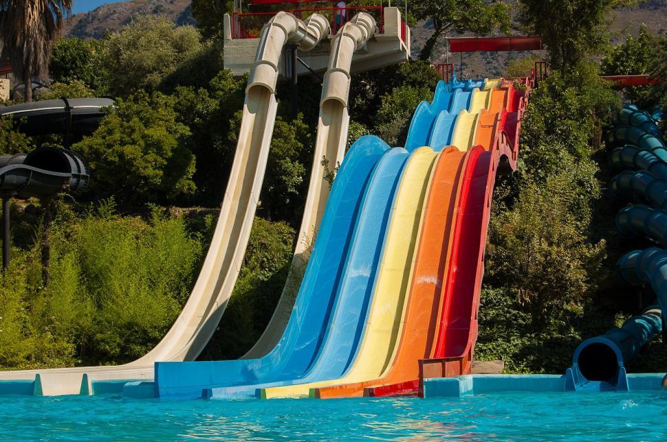 Free Image of Giant Water Slide in the Swimming Pool 