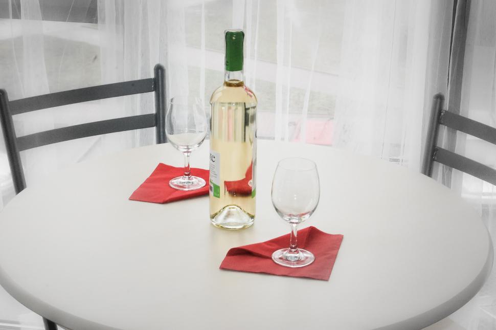 Free Image of Bottle of Wine on White Table 