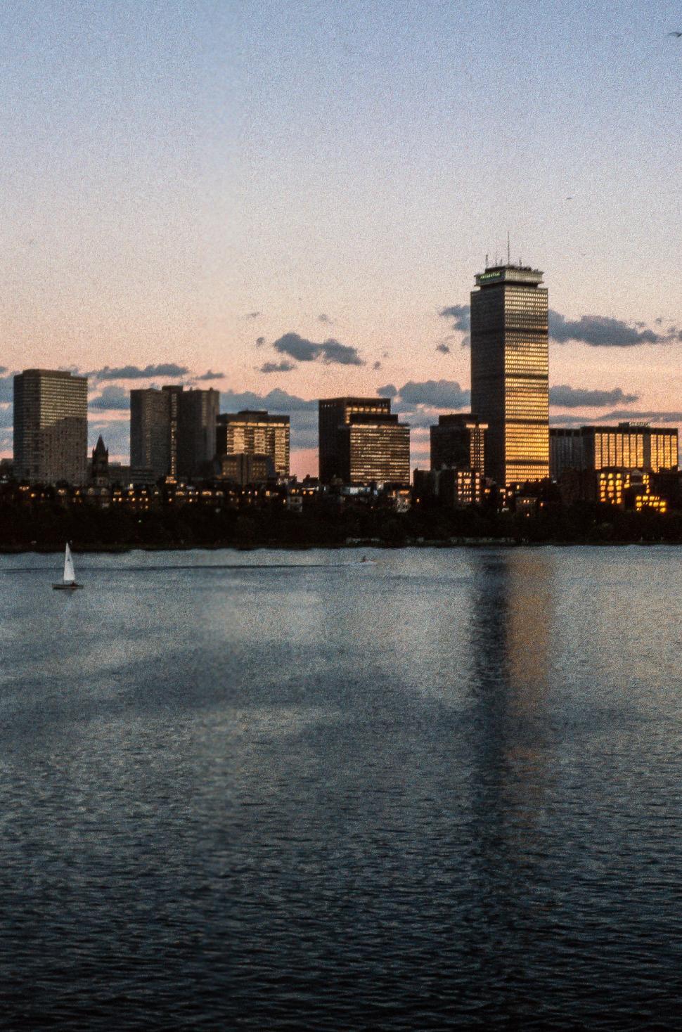 Free Image of Boston skyline, Sunset 