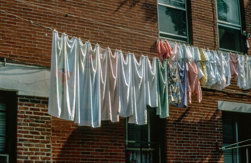 Free Image of Laundry drying on the line 