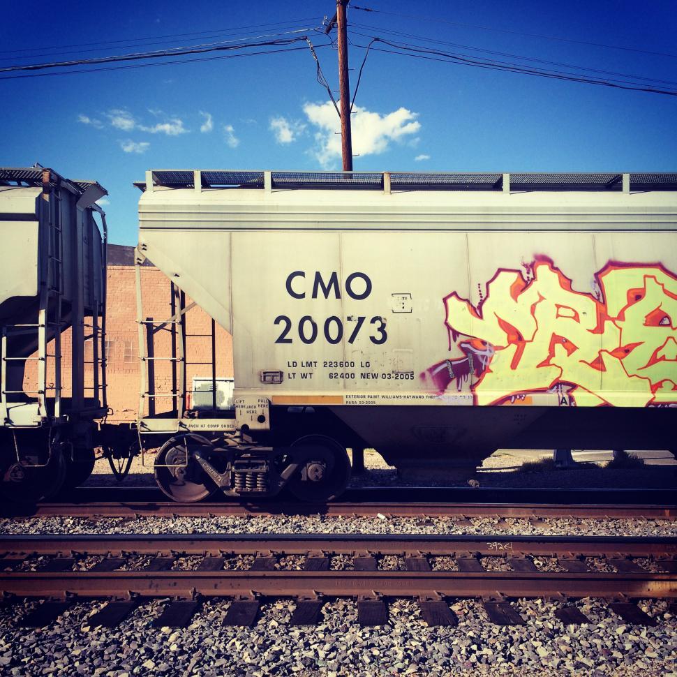 Free Image of Painted train car 