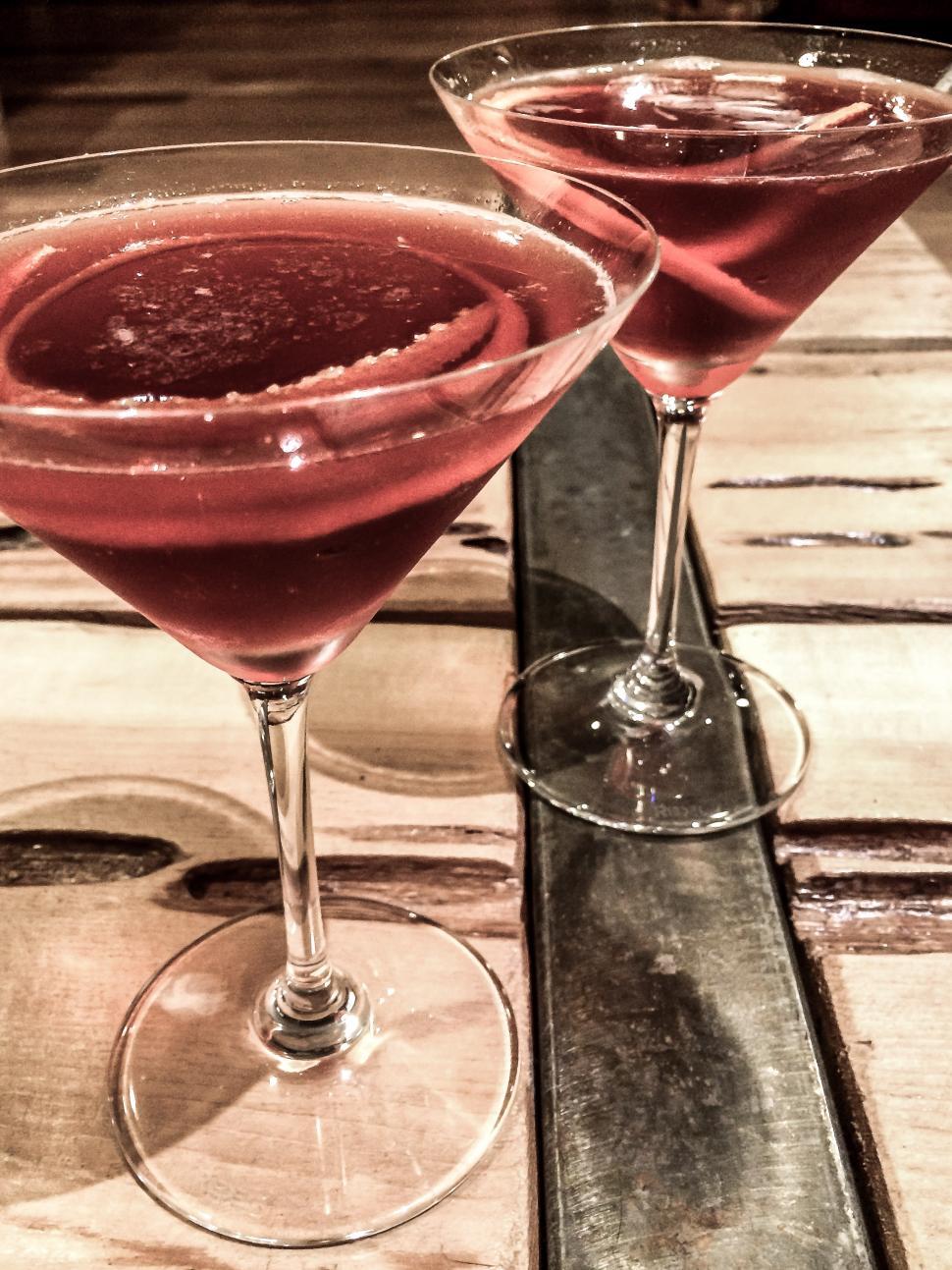 Free Image of Cocktails on the wooden table 