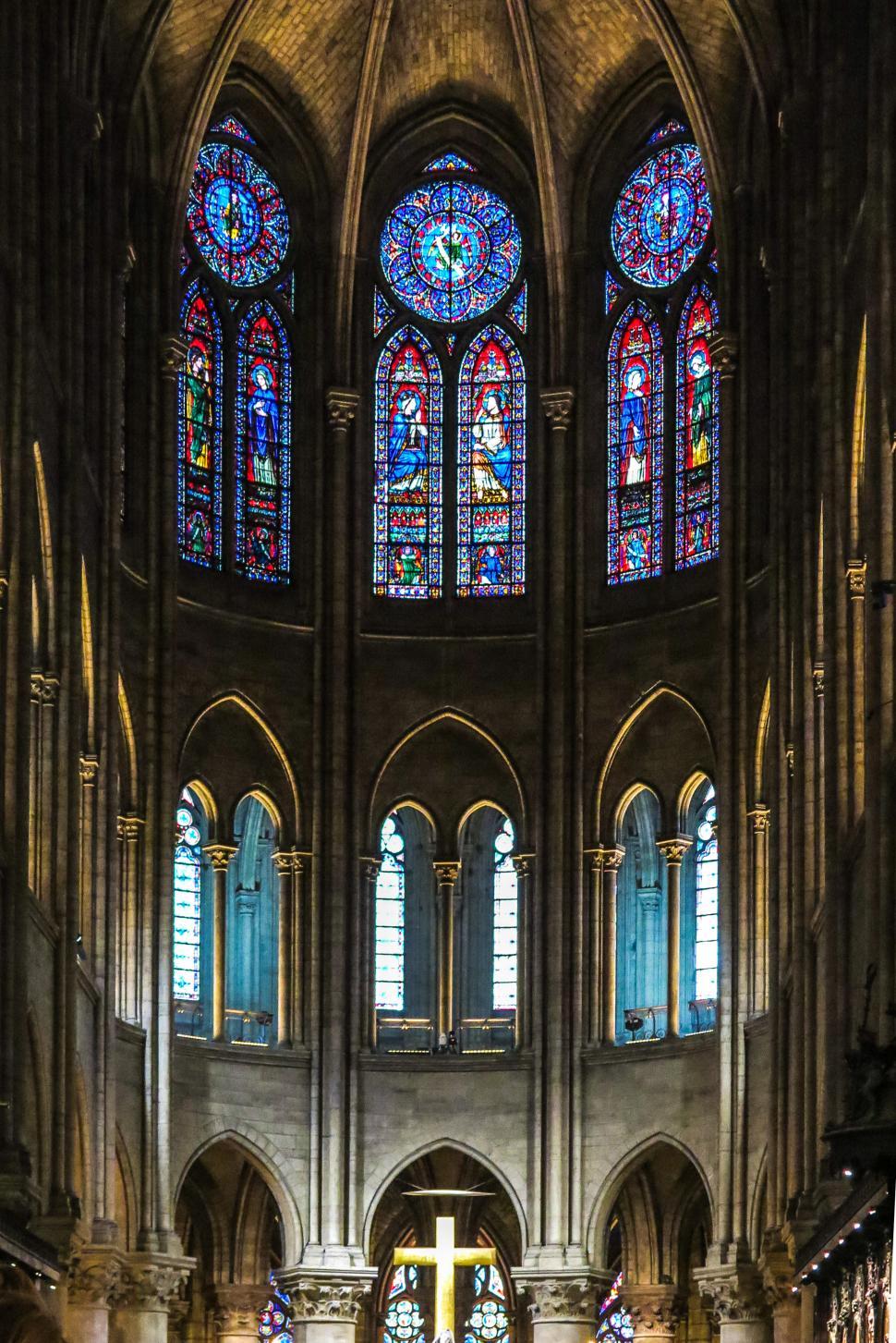 Free Image of Interior of Notre Dame cathedral 