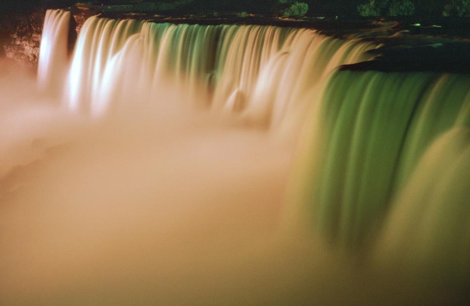 Free Image of Niagara Falls in colored lights 