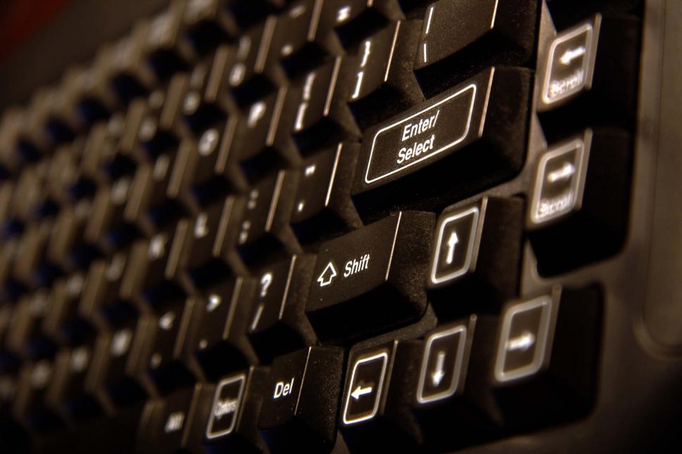 Free Image of Close Up of a Black Computer Keyboard 
