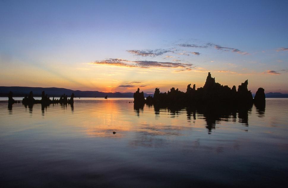 Free Image of Mono Lake Tufa Silhouettes 
