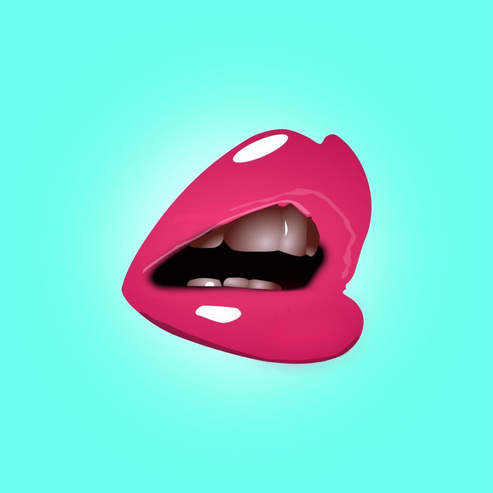 Free Image of Pink Lips with Lipstick 