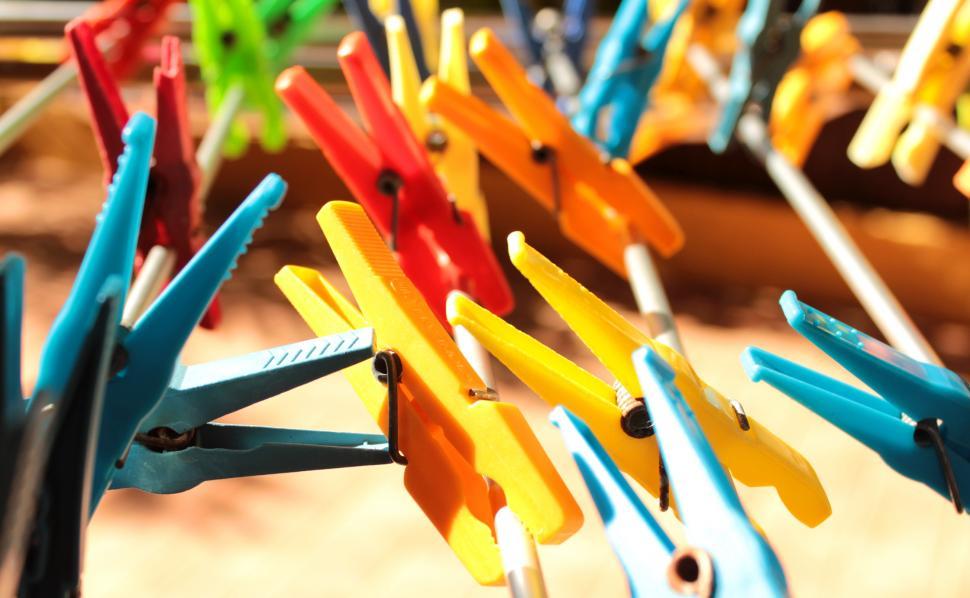Free Image of Clothes Pegs - Laundry Pins - Close-Up 
