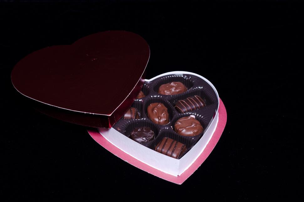 Free Image of Heart shaped chocolate box 