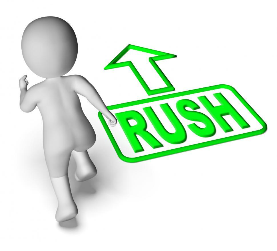 Free Image of Rush And Running 3D Character Shows Urgent Hurry Priority 