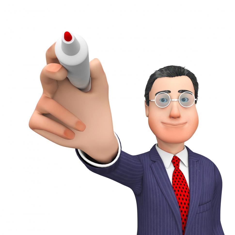 Free Image of Writing Message Indicates Business Person And Literacy 3d Render 