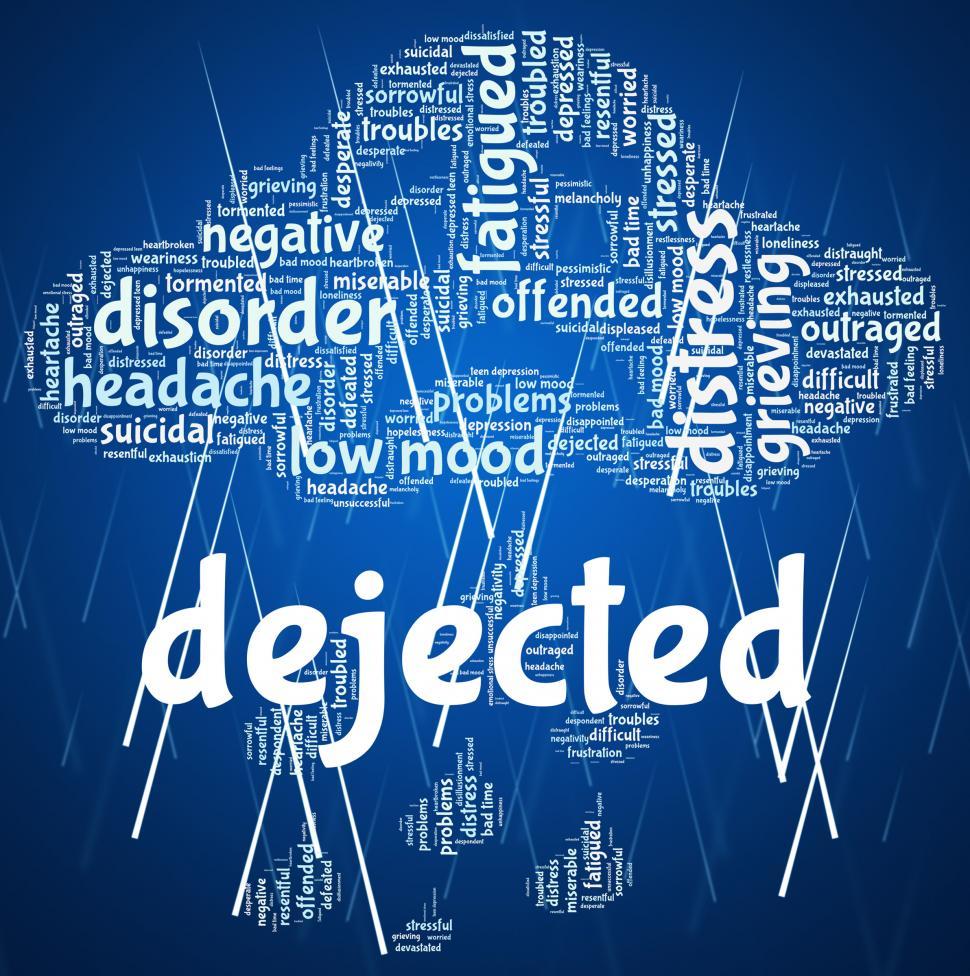 Free Image of Dejected Word Indicates Miserable Melancholy And Wordcloud 