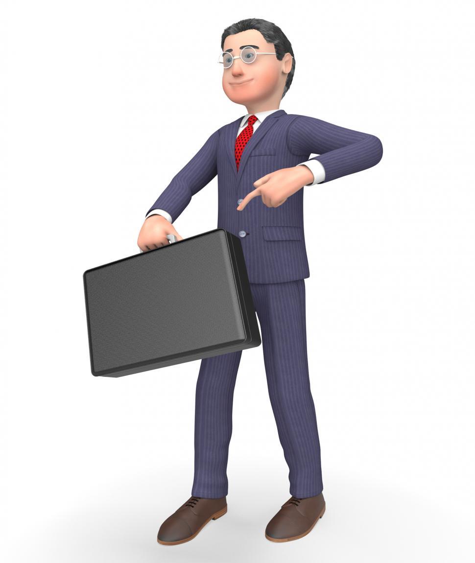 Free Image of Briefcase Character Indicates Business Person And Commercial 3d  