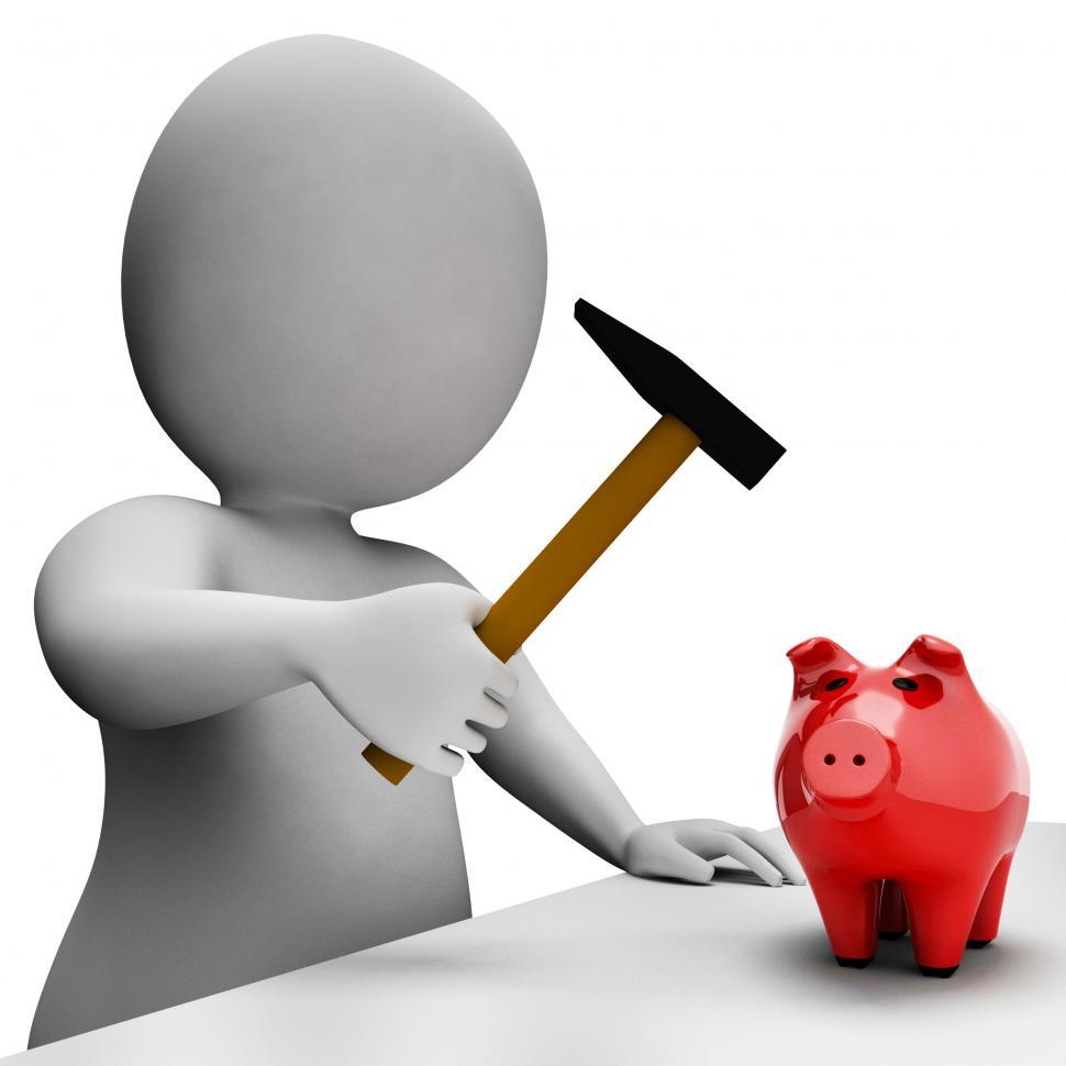 Free Image of Savings Money Indicates Piggy Bank And Banking 3d Rendering 