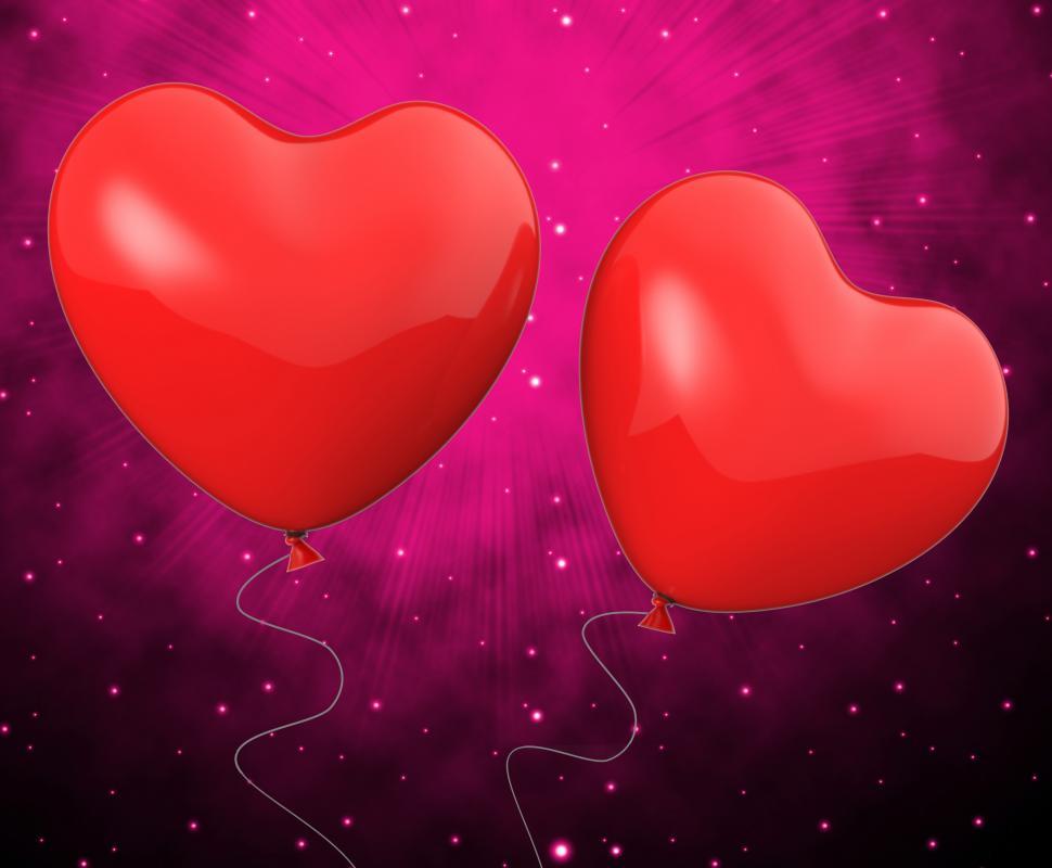 Free Image of Heart Balloons Show Mutual Attraction And Affection 