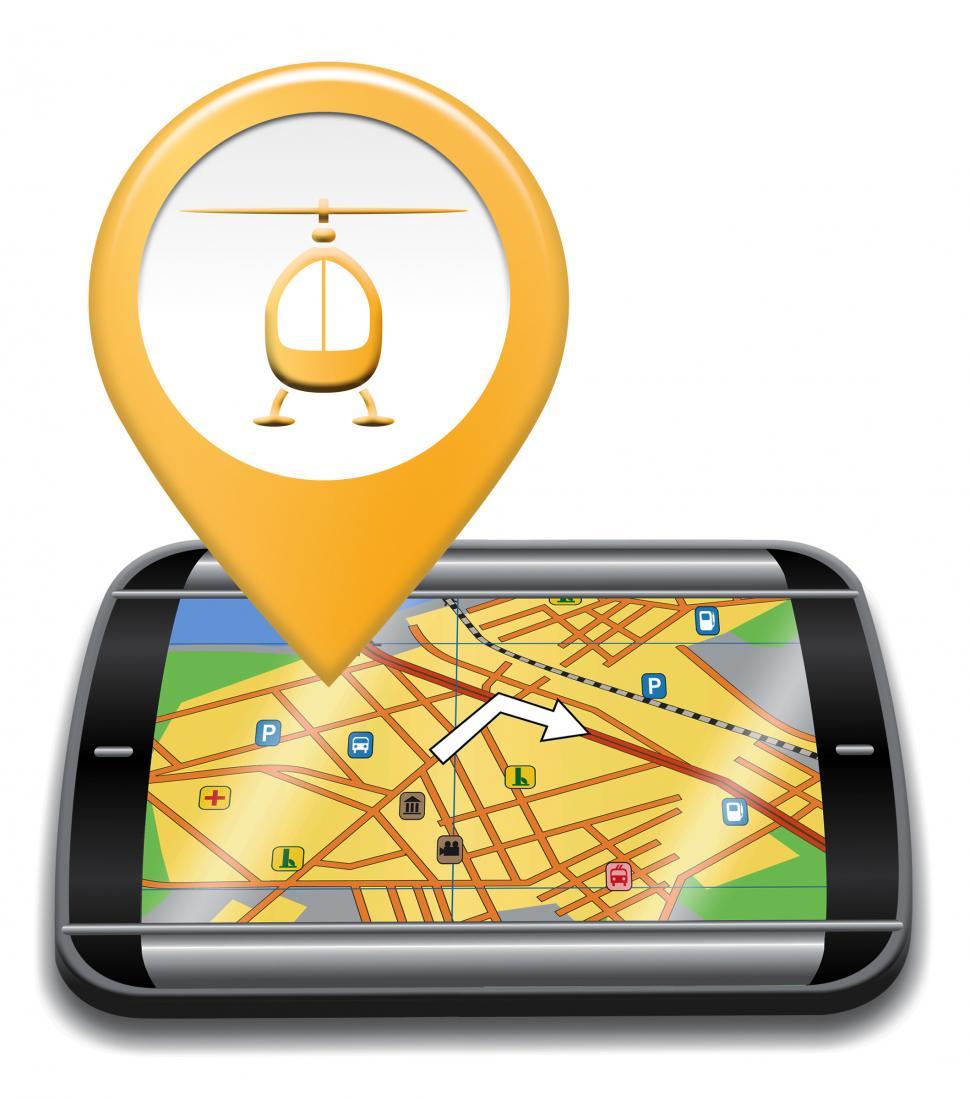 Free Image of Heliport Gps Represents Helicopter Transportation And Navigator 
