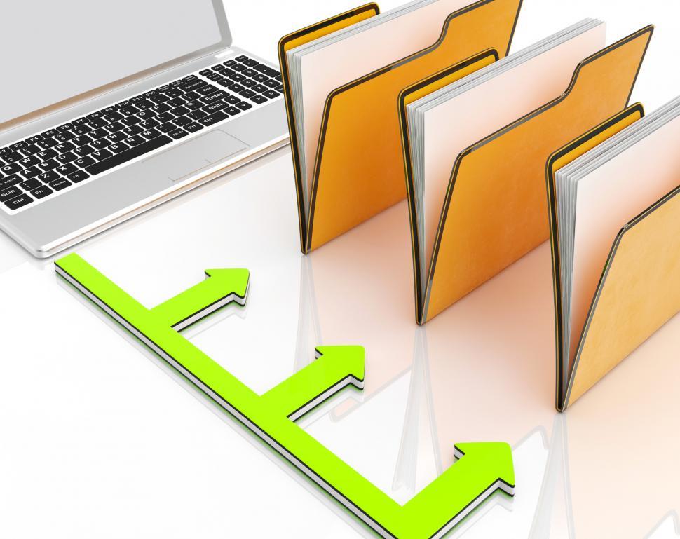 Free Image of Laptop And Folders Shows Administration And Organized 