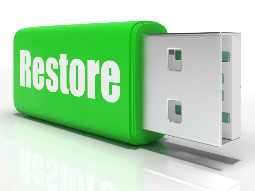 Free Image of Restore Pen drive Means Data Safe Copy Or Backup 