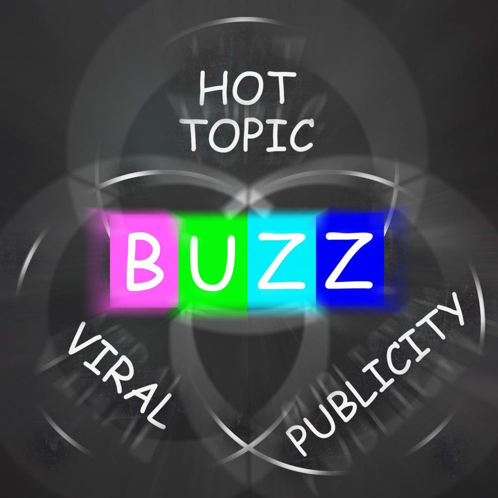 Free Image of Buzz Words Displays Publicity and Viral Hot Topic 