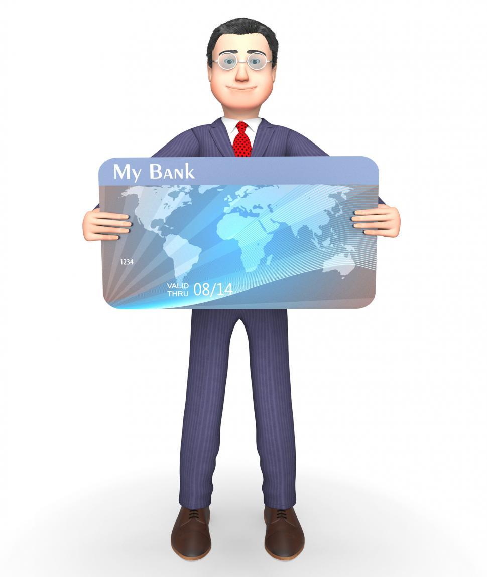 Free Image of Credit Card Indicates Business Person And Bought 3d Rendering 