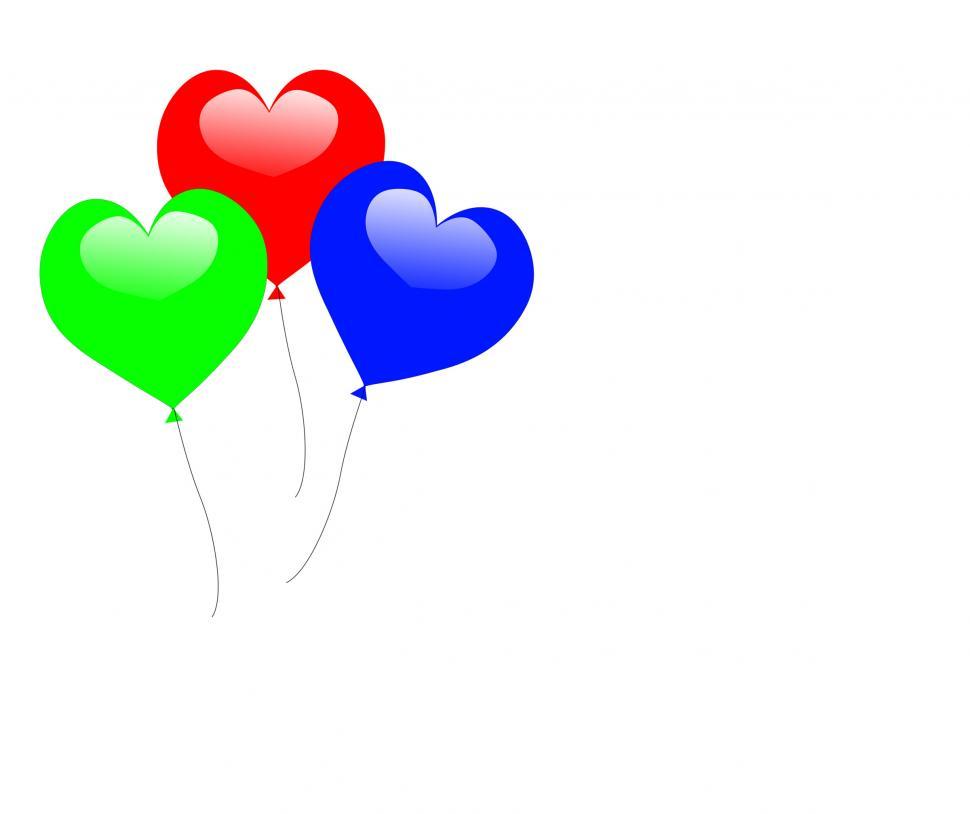 Free Image of Colourful Heart Balloons Show Romantic Anniversary Celebration 