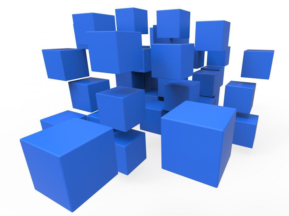 Free Image of Exploded Blocks Showing Unorganized Puzzle 