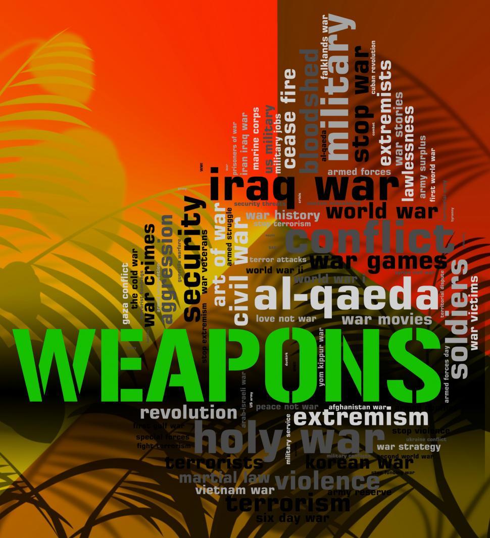 Free Image of Weapons Word Means Armament Armoury And Wordclouds 