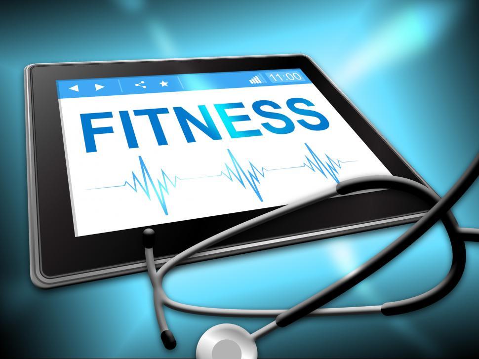 Free Image of Fitness Tablet Shows Healthy Living And Exercise 