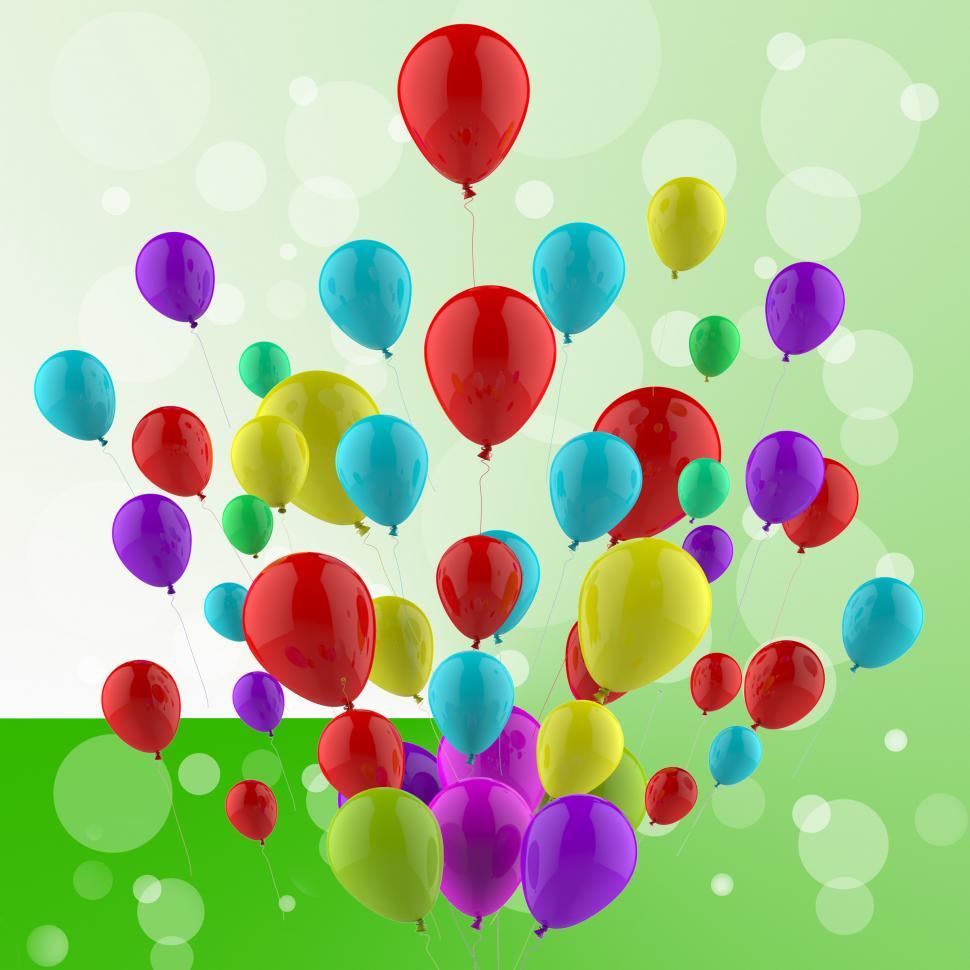 Free Image of Floating Colourful Balloons Mean Cheerful Ceremony Or Multicolou 