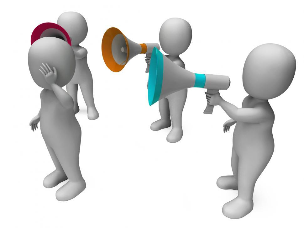 Free Image of Loud Hailer Character Shows Megaphone Shouting Yelling And Bully 