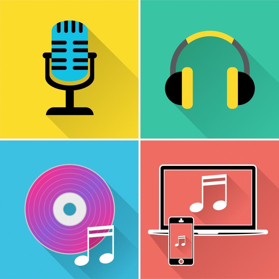 Free Image of Music Icons Represents Symbol Melody And Track 
