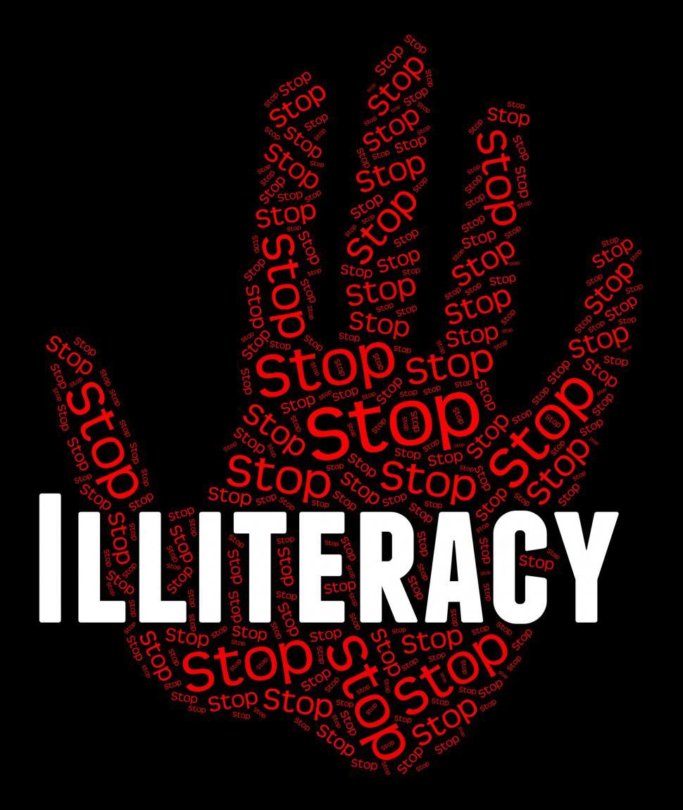 Free Image of Stop Illiteracy Indicates Warning Sign And Cannot 