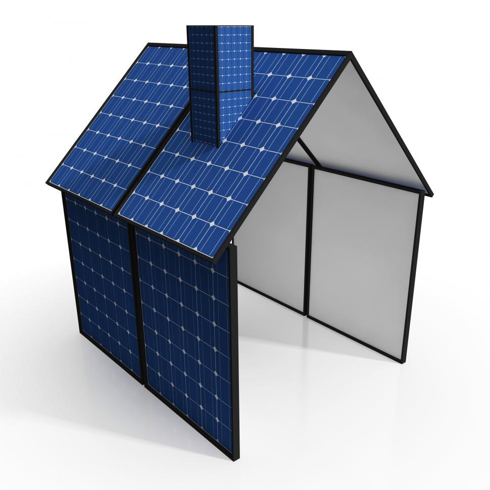 Free Image of Solar Panel House Shows Renewable Energy 