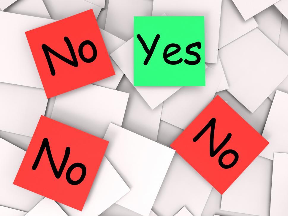 Free Image of Yes No Post-It Notes Mean Positive Or Negative Response 