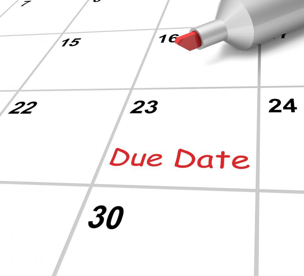 Free Image of Due Date Calendar Means Submission Time Frame 