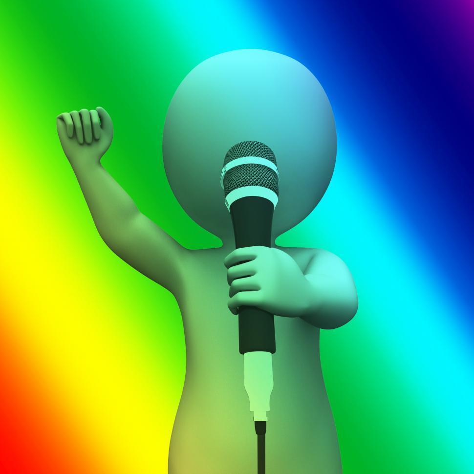 Free Image of Singing Character Shows Music Songs Or Perform 