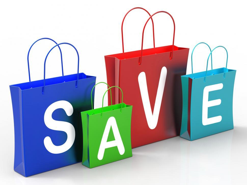 Free Image of Save On Shopping Bags Shows Bargains And Promotions 