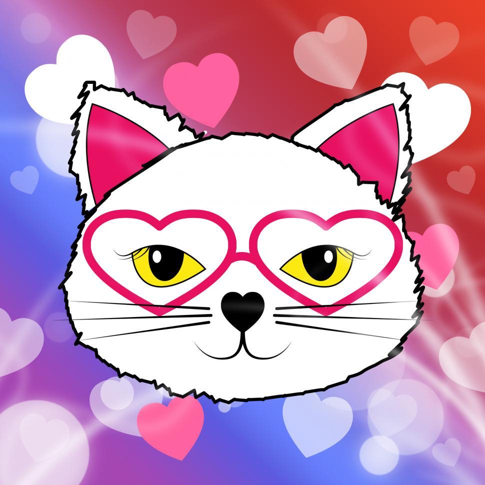 Free Image of Cat With Hearts Shows In Love And Boyfriend 