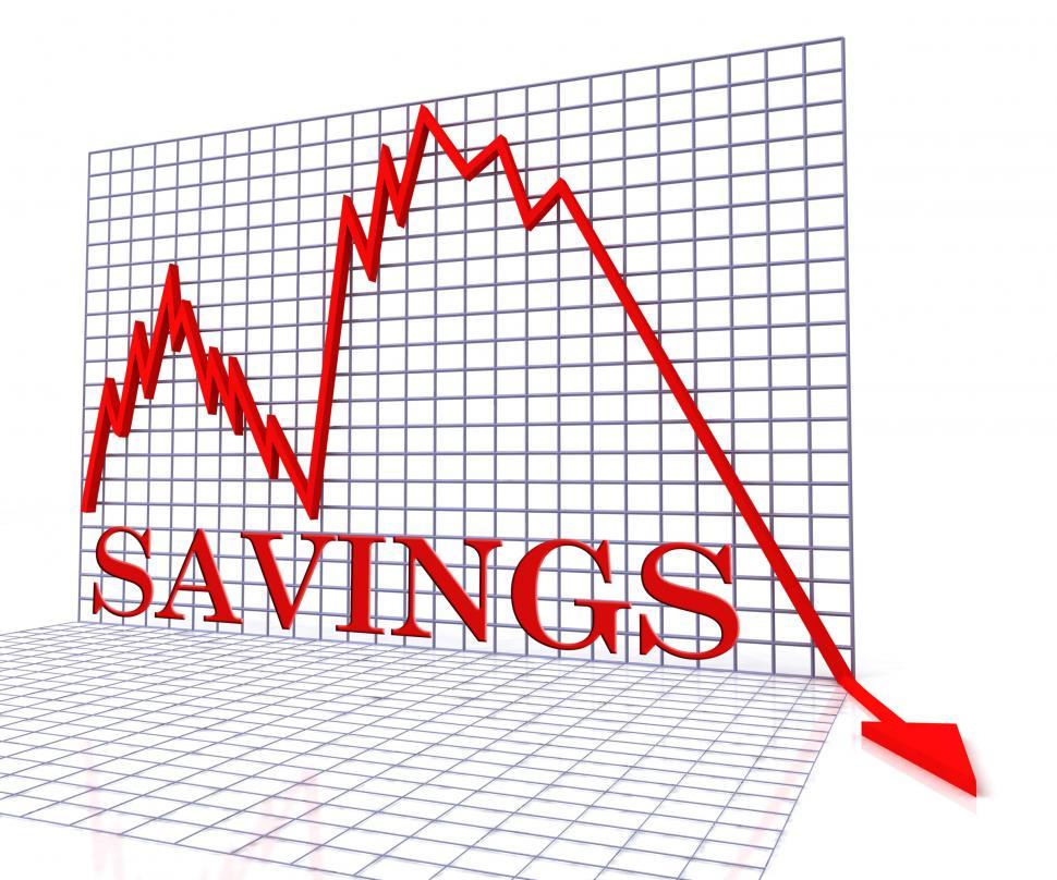 Free Image of Savings Graph Negative Shows Monetary Crisis 3d Rendering 