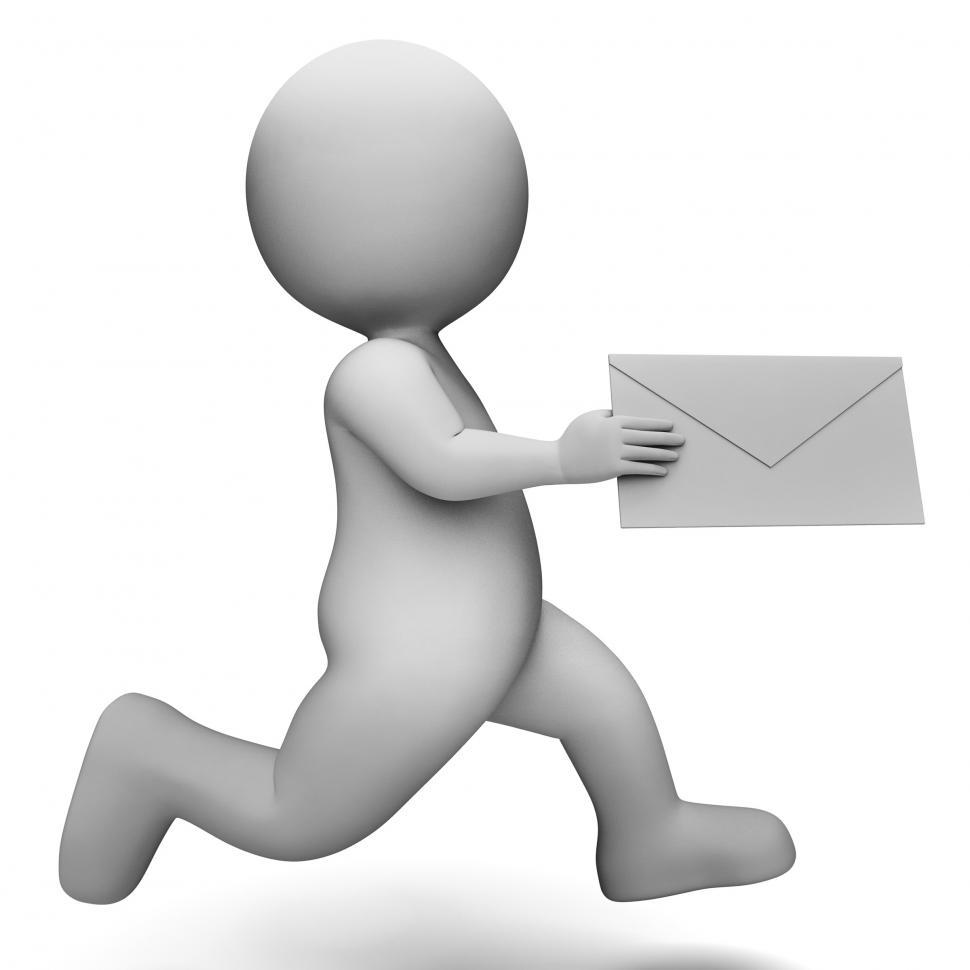 Free Image of Email Message Represents Communicate Communication And Man 3d Re 