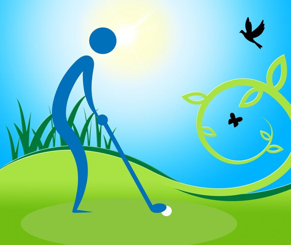 Free Image of Man Teeing Off Shows Golf Course And Golfing 